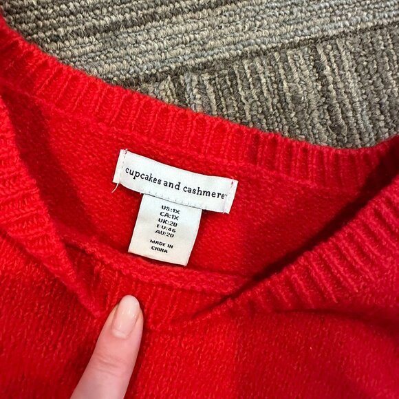 Red Snowflake Sweater, sz 1x - Picture 2 of 3